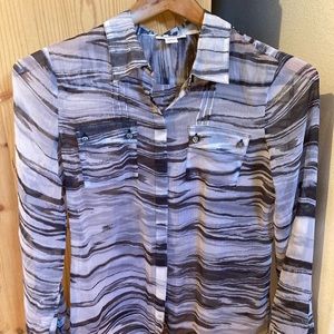 Calvin Klein see through animal print blouse